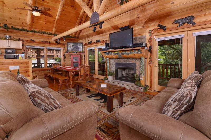 Granny's Creekside Cabin-Six Bedroom Cabin Overlooking Waterfall ...